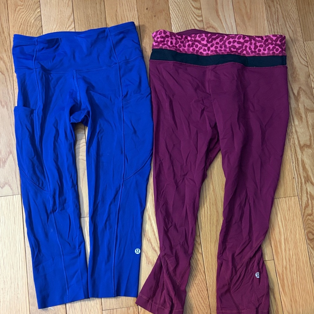 lululemon athletica Blue and Burgundy Leggings